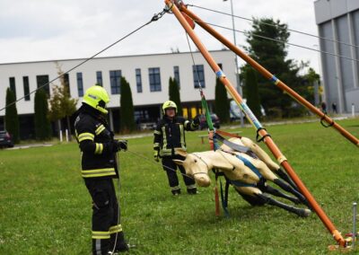 Technische Großtierrettung Dreibein Pferd Heben Feuerwehr Training Österreich